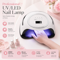 288W UV LED Nail Lamp, Professional Gel Nail Dryer with 66 LED Beads, Auto Sensor 4 Timer Low Heat Mode for Home Salon Manicure Pedicure