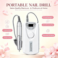 Portable Electric Nail Drill Machine, 35000RPM Rechargeable E-file Nail Drill with LCD Display, Low Noise Low Vibration for Gel Removal, Cuticle Care, Home and Salon Use